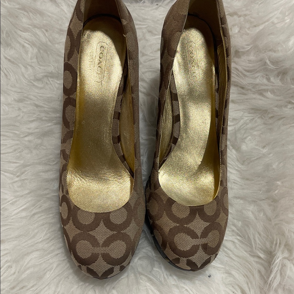 Coach Brown Patterned Women's Heels